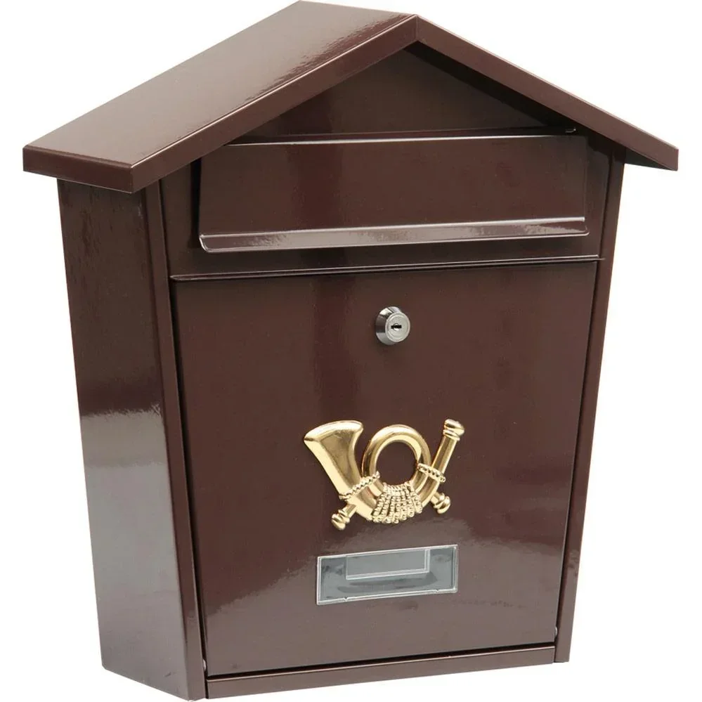 Briefkasten Braun mit 2 Schlüsseln - 380x320x105 mm