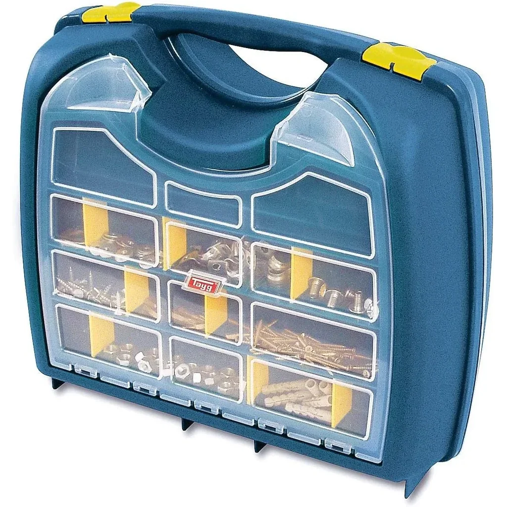 TAYG Werkzeugkoffer 401 x 352 x 156 mm - Mit 20 herausnehmbaren Unterteilungen