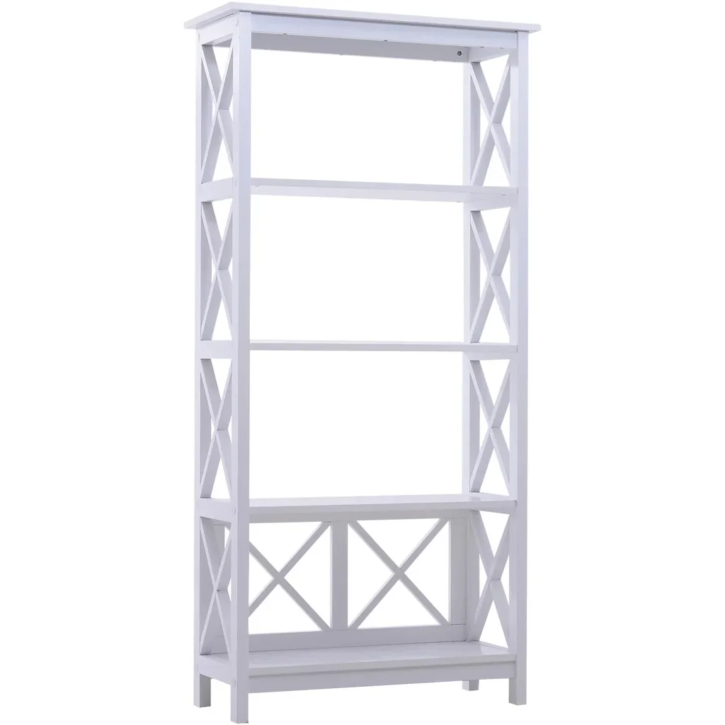 Standregal Bücherregal Dekoregal 4 Fächer offen MDF Weiß 70 x 30 x 145,3 cm