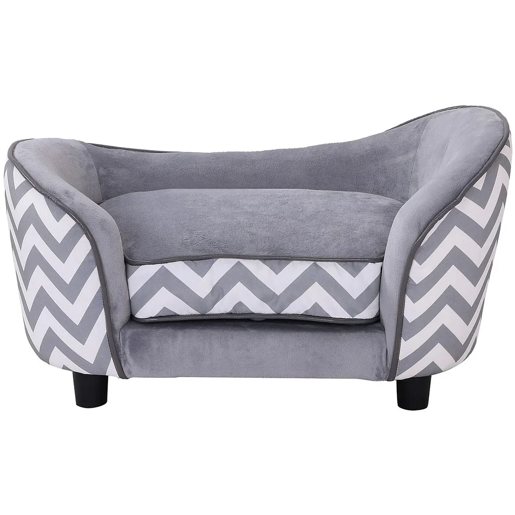 Haustiersofa Hundebett Hundesofa mit Kissen Grau