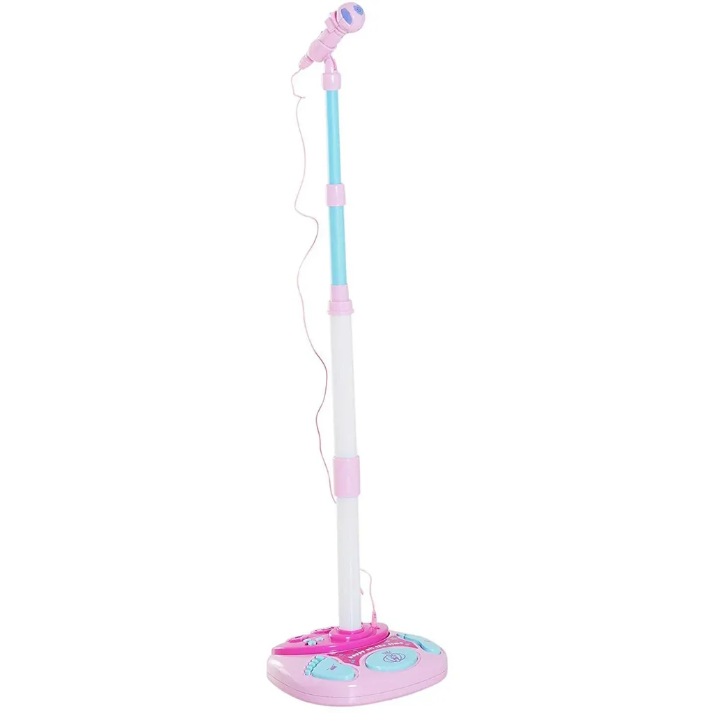 Kinder Mikrofon Standmikrofon Blinkleuchten Rosa