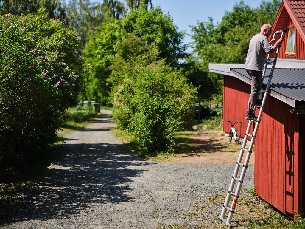 Teleskop-Anlegeleiter, AHW -Compastep XL ,3,8 Meter, mit Stabilisator