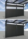 Seitenwand für Carports, anthrazit, 2,96 x 1,86 m, WPC Dielen dunkelgrau / PC Paneele klar