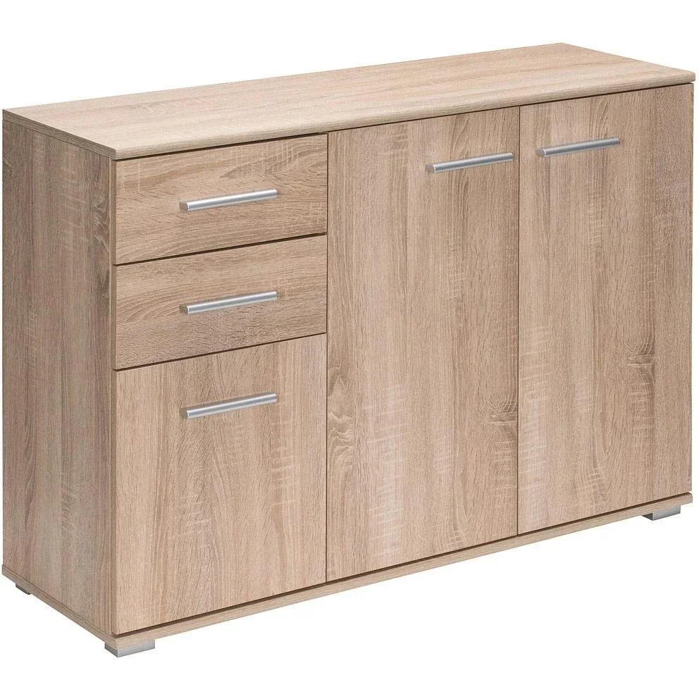 Sideboard / Schubladenschrank mit 3 Türen & 2 Schubladen - MDF - 107x75x35cm