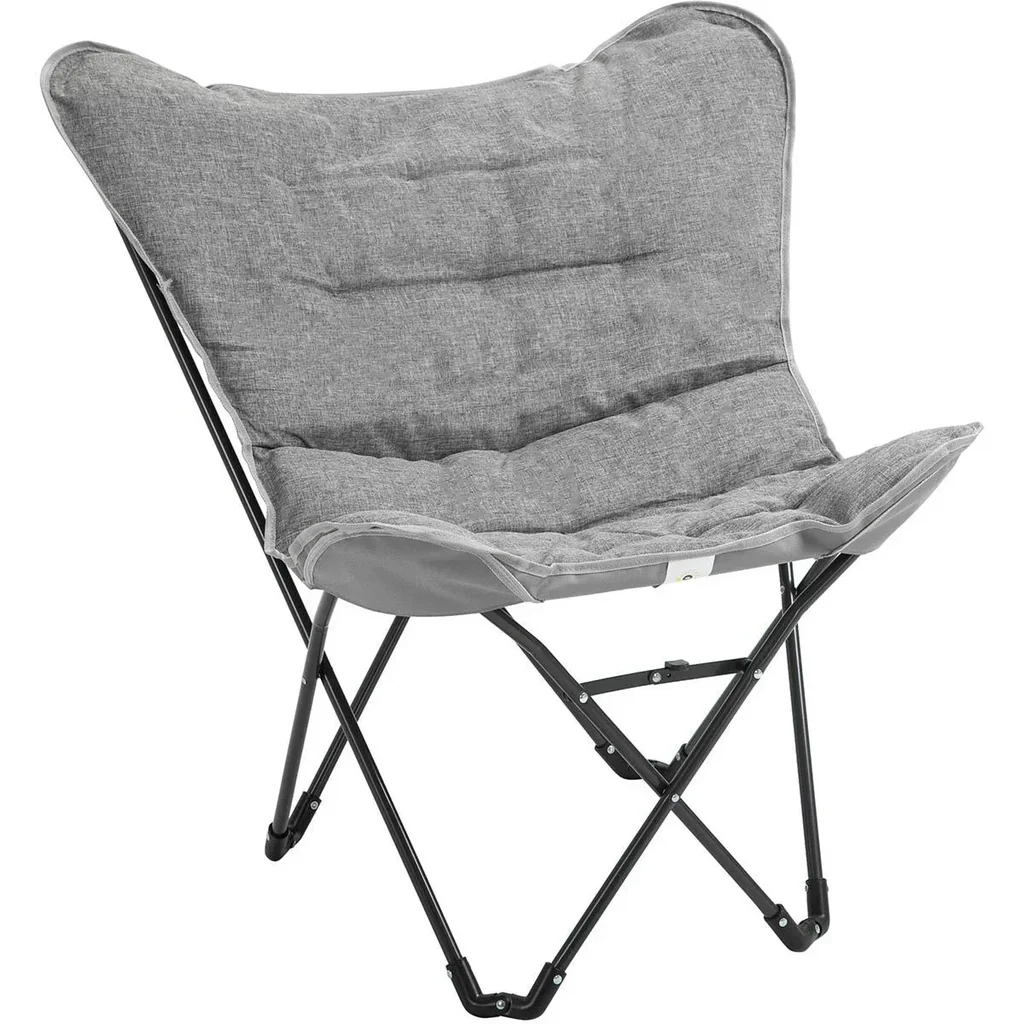 Klappbarer Campingstuhl - Stahl - Hellgrau - 88 x 74 x 84 cm