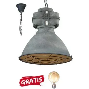 Hängelampe Anouk XL mit Gitter 93680/70 Beton 48cm inkl. warmer Lampe