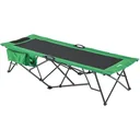 Campingbett mit seitlicher Tasche grün, schwarz