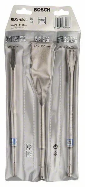 Meißelset, SDS plus, 0/ 20/ 40 mm, 3-teilig