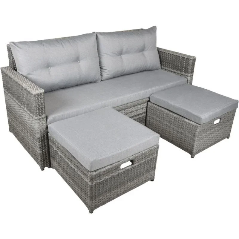 Lounge-Sofa MALTA, Aluminium, Kunststoffgeflecht halbrund 8 mm