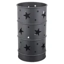 Feuerstelle Premium Feuertopf mit Sternen 36x36x65 cm Schwarz