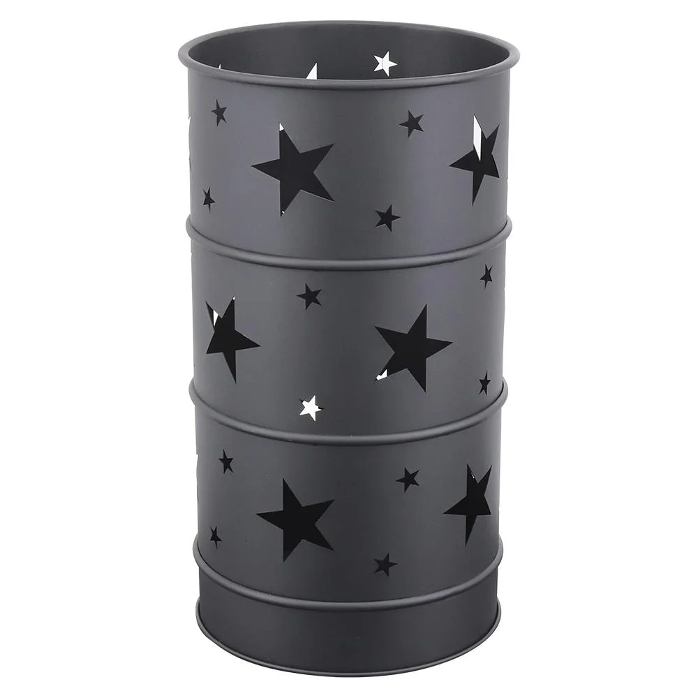 Feuerstelle Premium Feuertopf mit Sternen 36x36x65 cm Schwarz