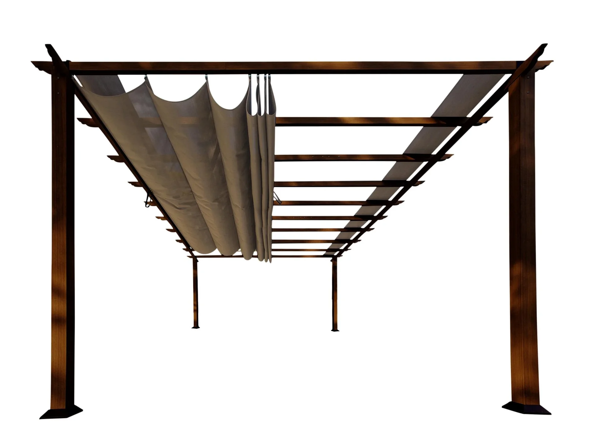 Paragon Outdoor Outdoor-Pavillon „Florenz“ Dunkelbraun - mit verstellbarem Sonnensegel