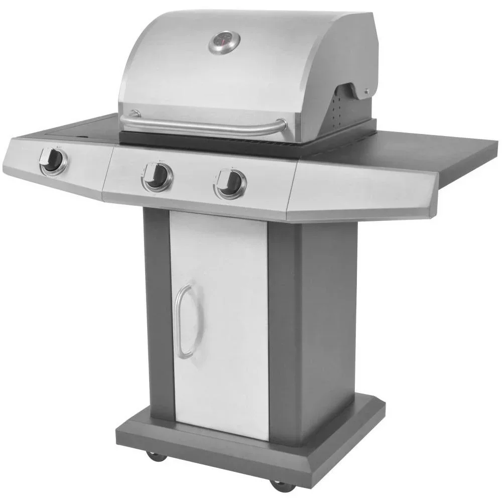 Gasgrill und Grill 2+1 Kochzone schwarz und silber