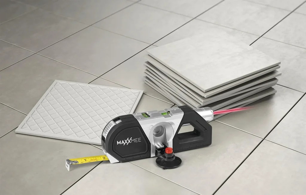 Laser-Waage 3 in 1 , 3 Volt, schwarz/silber