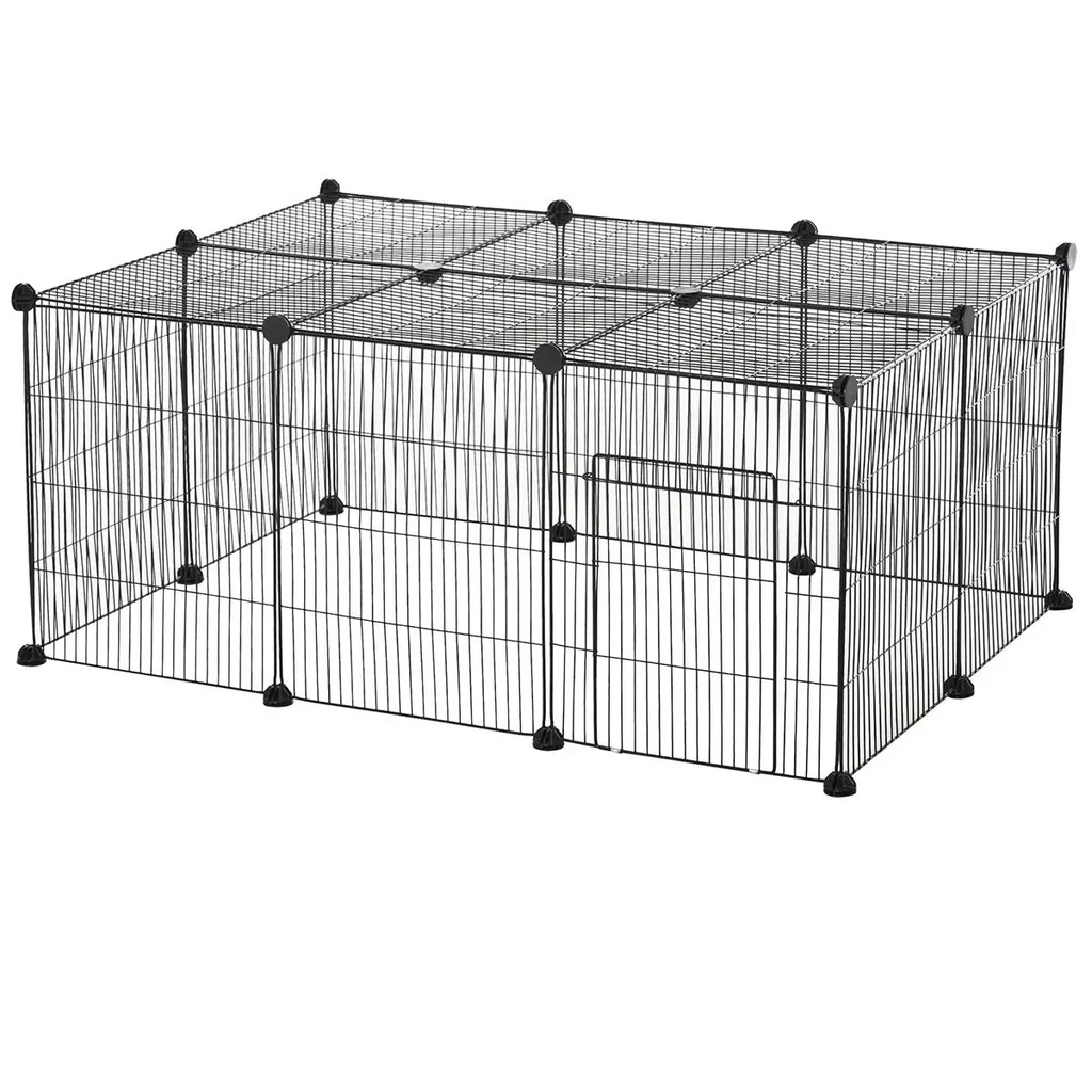 Kleintiergehege kleintierkäfig Freigehege DIY Metall Kätzchen Hase Chinchilla Multi-Winkel-Verbindungen Anti-Rutsch-Matt