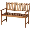 2-Sitzer Sitzbank Gartenbank Holzbank mit Armlehne Landhausstil Akazienholz Rotbraun 120 x 65 x 91,5 cm