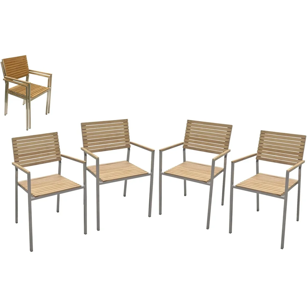 4 x Stapelstuhl "Denver"