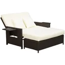 Polyrattan Lounge-Sofa mit Kissen