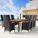 Gartenset Polyrattan-Set Rio 17-teilige verstellbare Rückenlehne