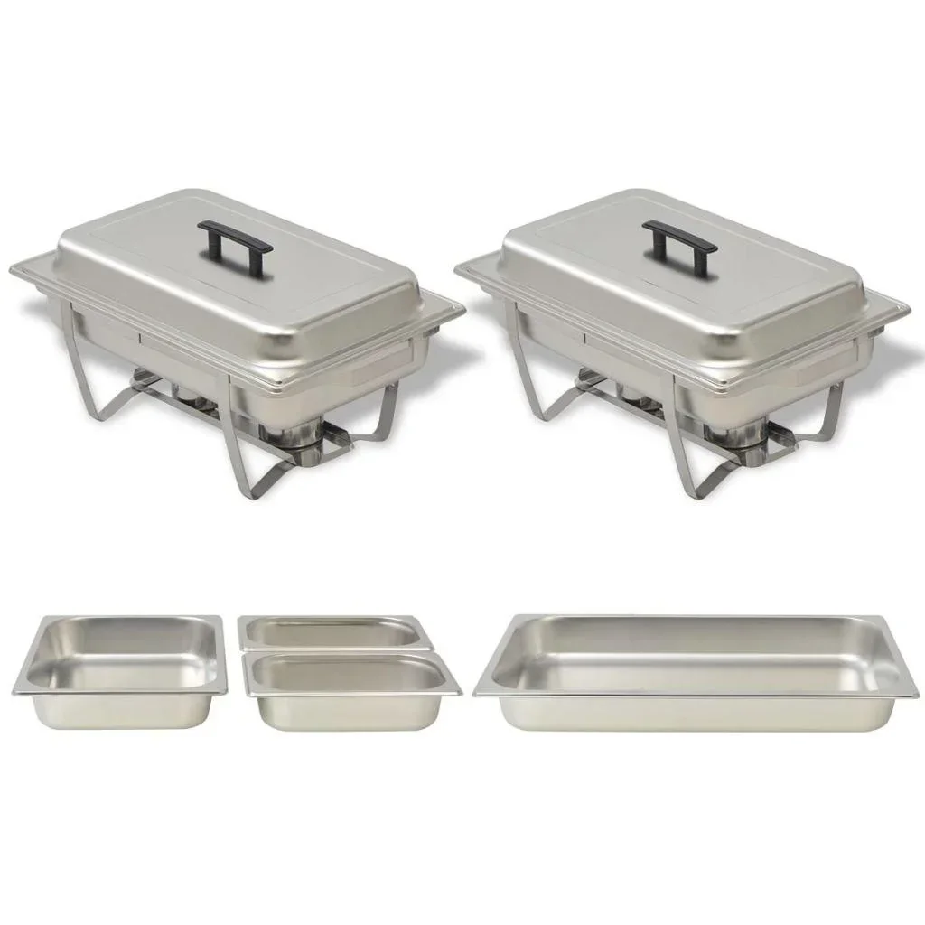 Rechaud-Set Edelstahl 2-teilig