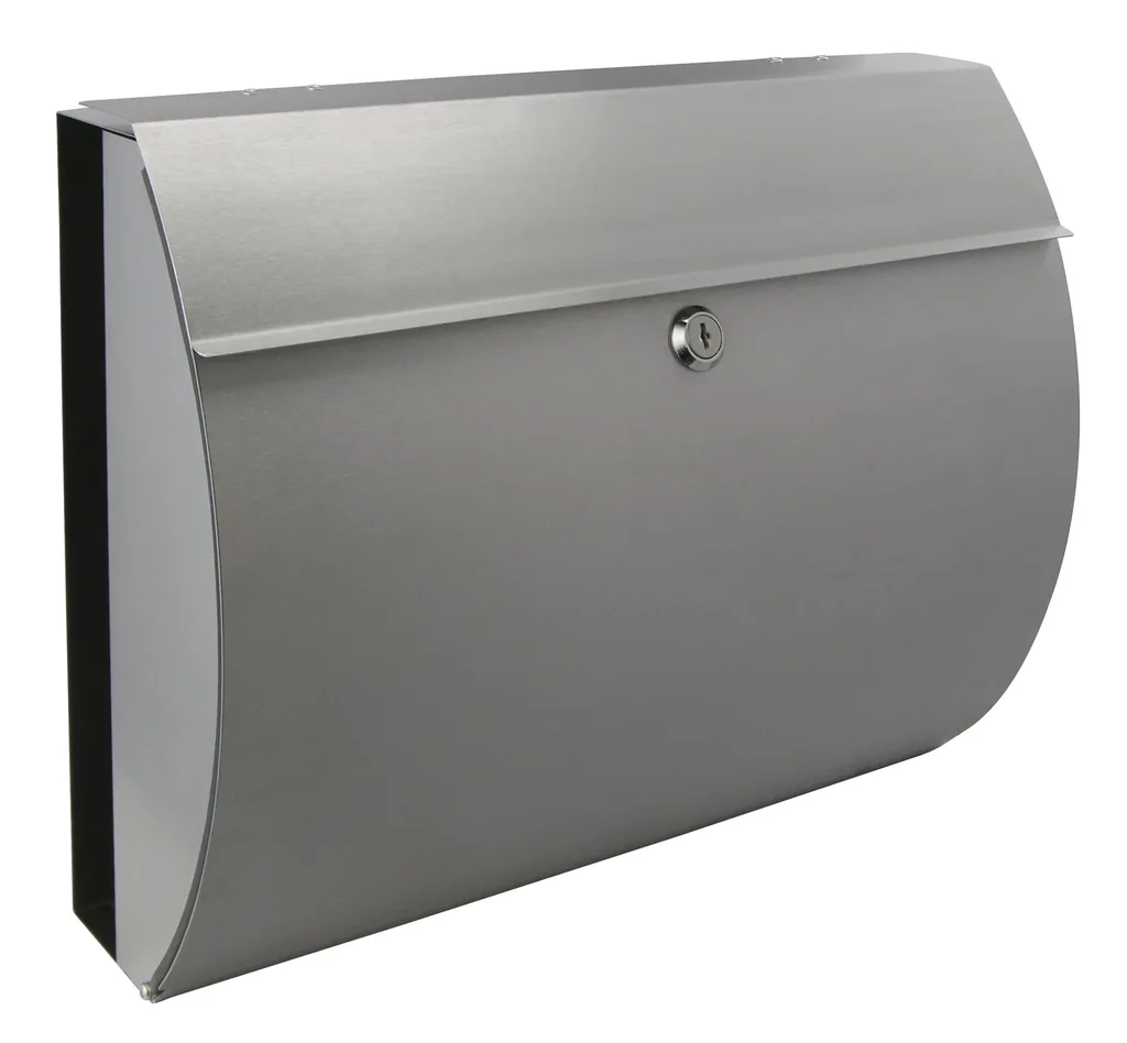 Briefkasten aus Edelstahl mit Zeitungsfach