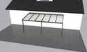 Terrassendach Premium, anthrazit, 6110 x 3060 mm - Polycarbonat Stegplatten 16 mm, weiß gestreift