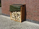 Kaminholzregal "Speyer" hb mit Wetterschutz