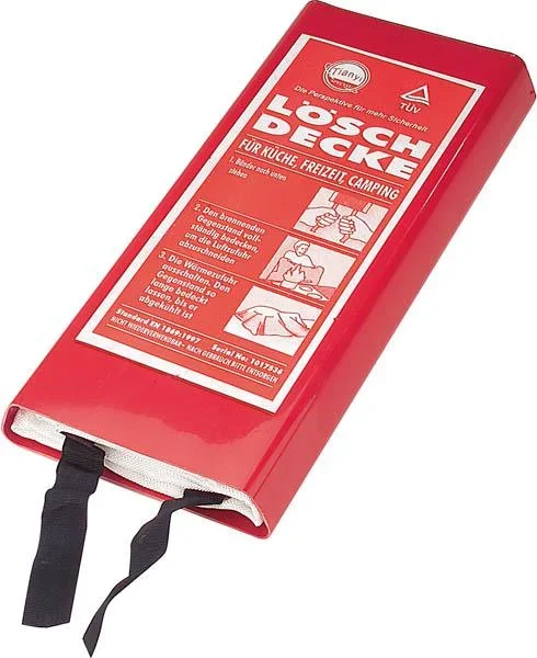 Löschdecke, beidseitig verwendbar, Größe 100 x 100 cm