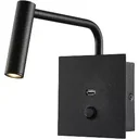 VT-2943 led-leselampe mit usb - wandhalterung - 3W - 180 Lumen - 3000K - schwarz - Ideal für neben Ihrem Bett