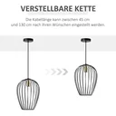 Pendelleuchte Hängeleuchte Hängelampe modern Pendellampe für Büro Wohnzimmer Esszimmer Metall Schwarz Ø26 x 130 cm