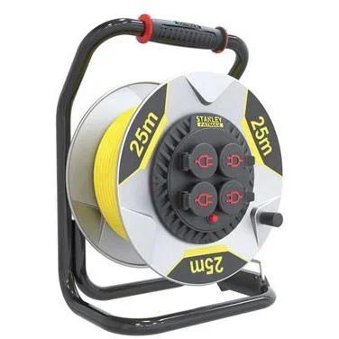 "Professionelle Kabeltrommel mit Verdrehschutz - Neopren - 25 M - 3G2.5 - 4 Steckdosen image"