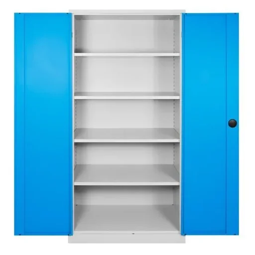 "Flügeltürschrank RAL 7035/5012, 195x92x60cm image"