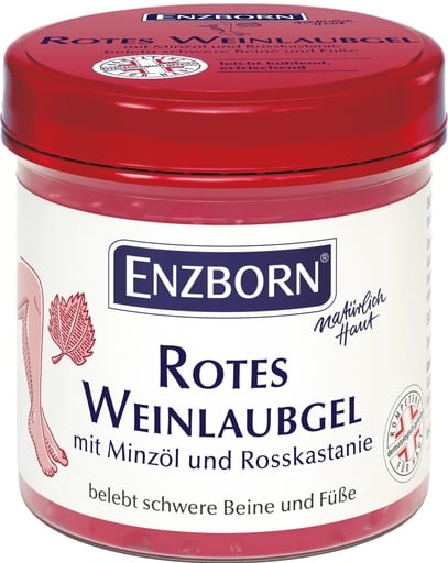 "ENZBORN Rotes Weinlaubgel – leicht kühlendes Pflege-Gel für schwere Beine & Füße, 200 ml image"