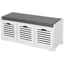 Hocker 3 Schubladen Multifunktional Weiß