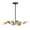 Kronleuchter Hängelampe 6-flammig höhenverstellbar Pendelleuchte Deckenleuchte Industrial mit E27 Lampenfassung für Woh