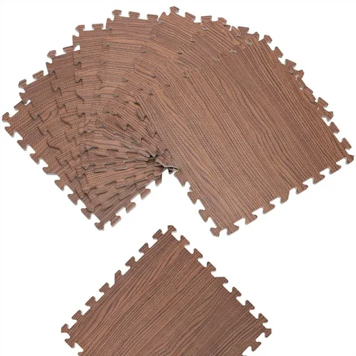 "Bodenschutz / Puzzlematte 8 Stück - Braun Holzoptik 172x87x1cm image"