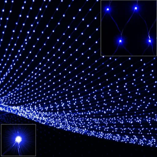 "Netz-Lichterkette blau 100 LED 120x120cm image"