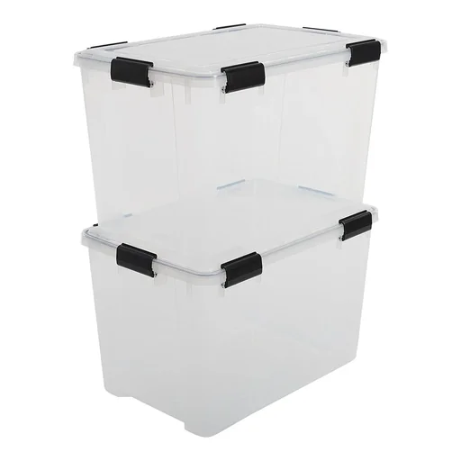 "Wasserdichte Aufbewahrungsbox, transparent, 70 Liter, 2er Set image"