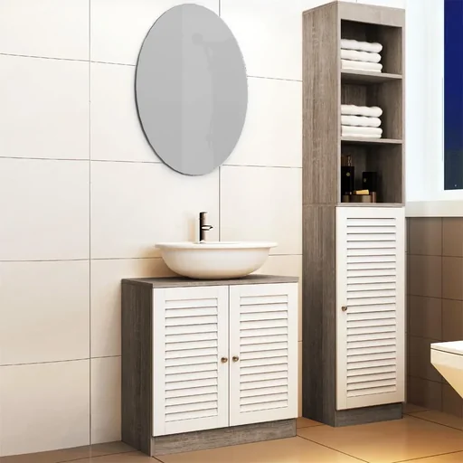 "Badezimmerschrank mit 6 Einlegeböden 34 x 26 x 170 cm image"
