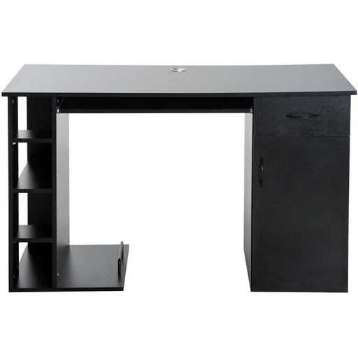 "Schreibtisch Bürotisch aus Holz Computertisch PC Tisch schwarz image"