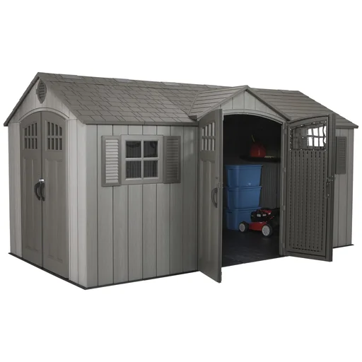 "Kunststoff Gerätehaus Galaxis dunkelgrau, 244 x 457 x 244 cm image"