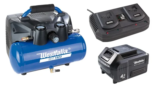 "Akku-Druckluftkompressor-Set, 2x18 Volt-4 Ah, 1x Dippel-Schnellladegerät image"