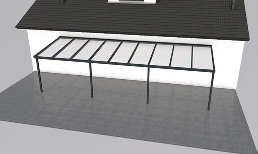 "Terrassendach Premium, anthrazit, 9135 x 3060 mm - 10mm Verbundsicherheitsglas (VSG) image"