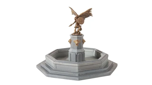 "Stadtbrunnen, 10 cm breit, 10 cm tief, insgesamt 7,5 cm hoch, Spur H0 image"