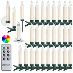 LED-Weihnachtsbaumlichter - Weihnachtsbaumschmuck - Set mit 30 farbigen Lichtern