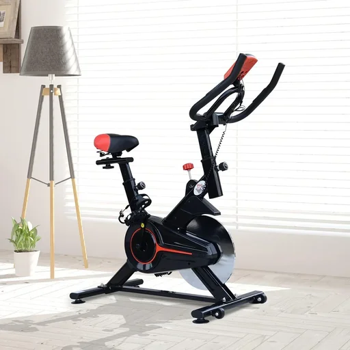 "Fitnessfahrrad mit LCD-Monitor schwarz image"