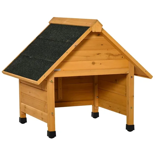 "Holzgarage für Rasenmäher Roboter Mähroboter Garage Carport für Rasenroboter Sonnen- & Regenschutz Gelb 75 x 76 x 70 cm image"