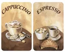 3 in 1 Herd-Abdeckplatten, Schneidbretter, Arbeitsplatten, Glas, Kaffee-Design, je 52 x 30 cm, 2er-Set
