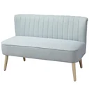 2-Sitzer Stoffsofa Polstersofa Sitzmöbel Loungesofa Holz Schaumstoff Hellgrün 117 x 56,5 x 77 cm