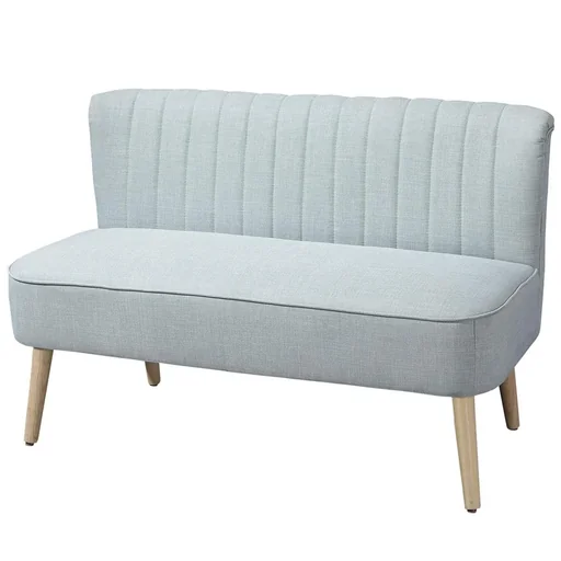 "2-Sitzer Stoffsofa Polstersofa Sitzmöbel Loungesofa Holz Schaumstoff Hellgrün 117 x 56,5 x 77 cm image"